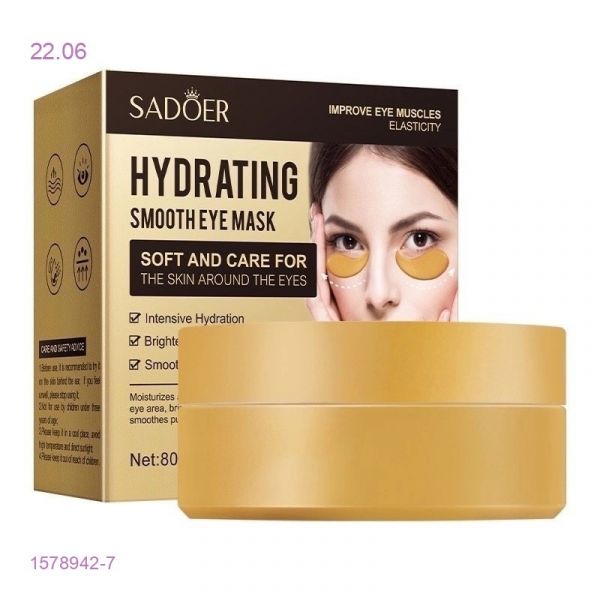 SADOER Hydrogel patches with collagen for swelling, dark circles and bags under the eyes, 60 pcs